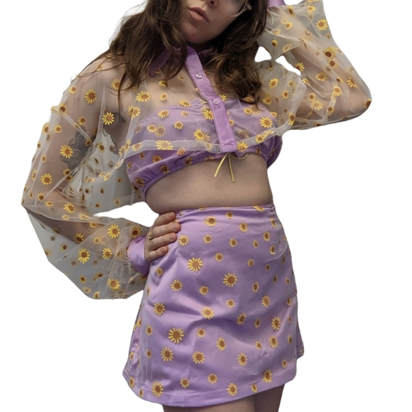 House of Aris Skirts House Of Aris Holy Daisies 3 Piece Skirt Top